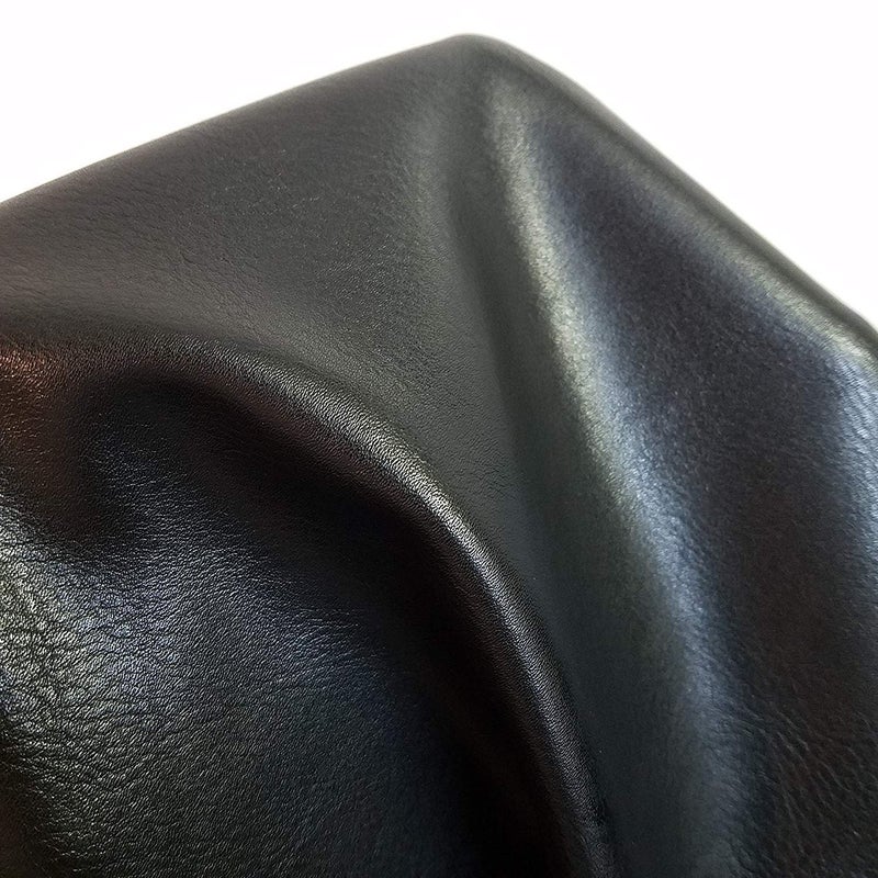 NAT Leathers | Black Soft Faux Vegan Leather PU (Peta Approved Vegan) | 1 Yard (36 inch Length x 54 inch Wide) Cut by The Yard | Synthetic Pleather 0.9 mm Nappa Smooth Upholstery | Black 36"x54" - Image 1